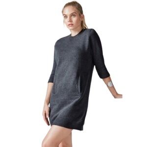 Women's XL Fabletics Elena Sweater Dress Heathered Black Sporty Chic